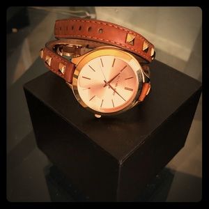 Michael Kors Leather Wrap Watch